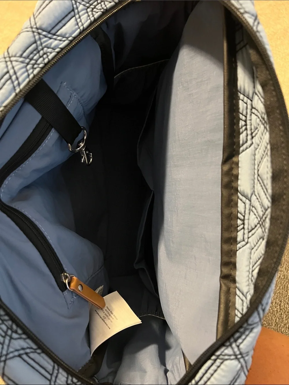 Petunia Pickle Bottom Blue Quilted Diaper Backpack